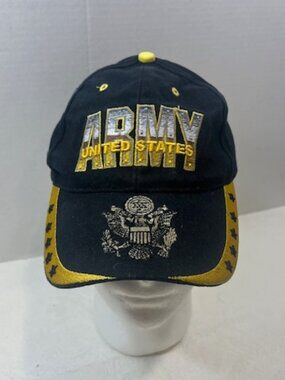 VTG United States ARMY Black Eagle Crest Embroidered Cotton Baseball Cap Hat